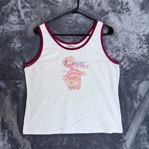 Disney Women's Alice In Wonder Land Cat Tank Top White Red X-Large